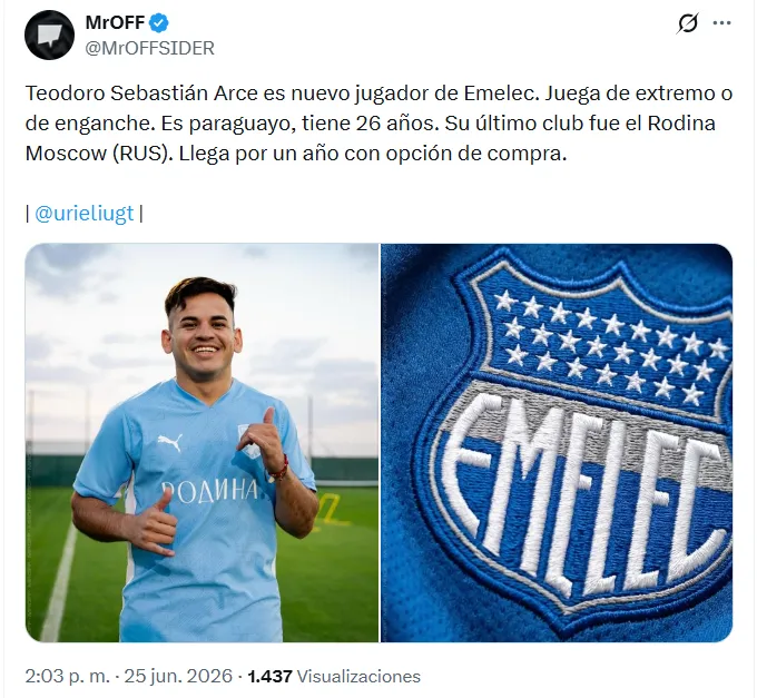 El nuevo fichaje de Emelec. (Foto: Captura de pantalla)