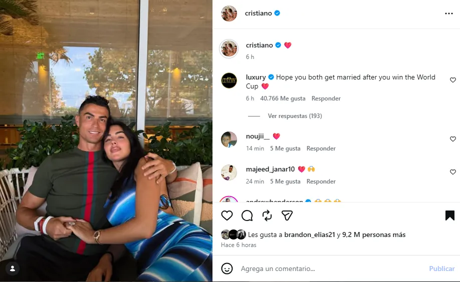 Post de Cristiano antes de jugar con Colombia. (Foto: Instagram / @cristiano)