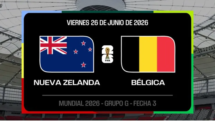 Nueva Zelanda vs. Bélgica por el Mundial 2026.