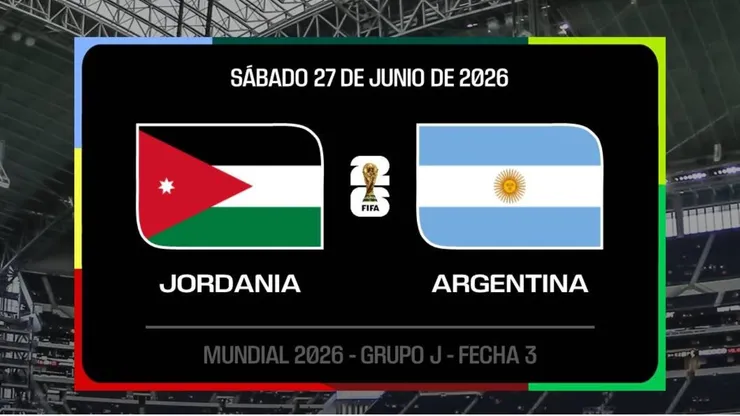 Jordania vs. Argentina por el Mundial 2026.