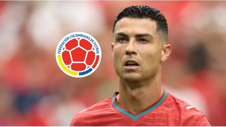 Escudo de la Federación Colombiana de Fútbol y Cristiano Ronaldo.