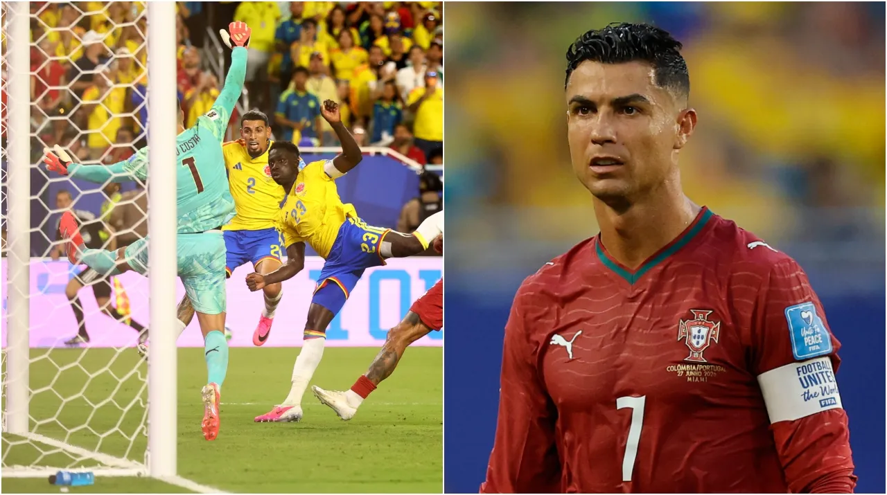 Cristiano Ronaldo y el gol anulado a Colombia. (Foto: Getty Images)