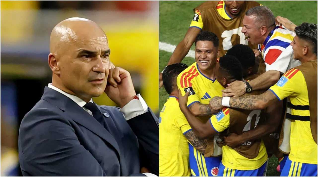 Roberto Martínez y jugadores de Colombia. (Foto: Getty Images)