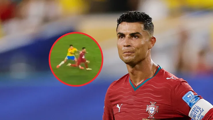 Gustavo Puerta y Cristiano Ronaldo en Colombia vs. Portugal.
