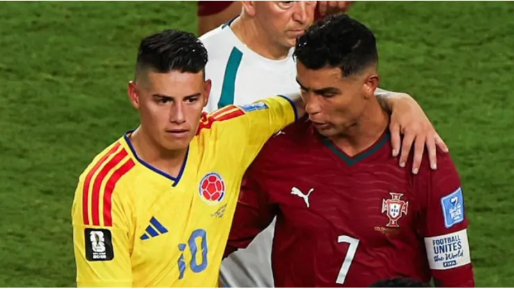 James Rodríguez y Cristiano Ronaldo en Colombia vs. Portugal.