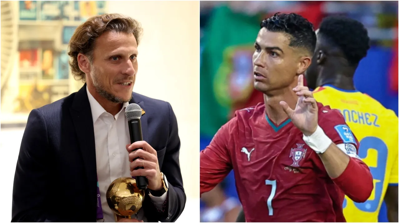 Diego Forlán y Cristiano Ronaldo. (Foto: Getty Images