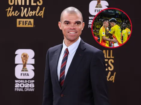 Pepe inmortalizó su reencuentro con James y Luis Díaz
