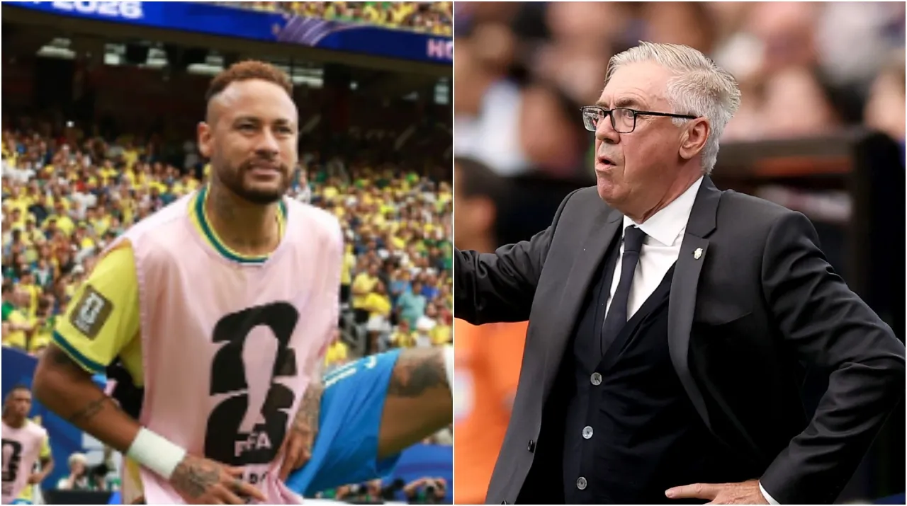 Neymar y Carlo Ancelotti. (Foto: Getty Images)