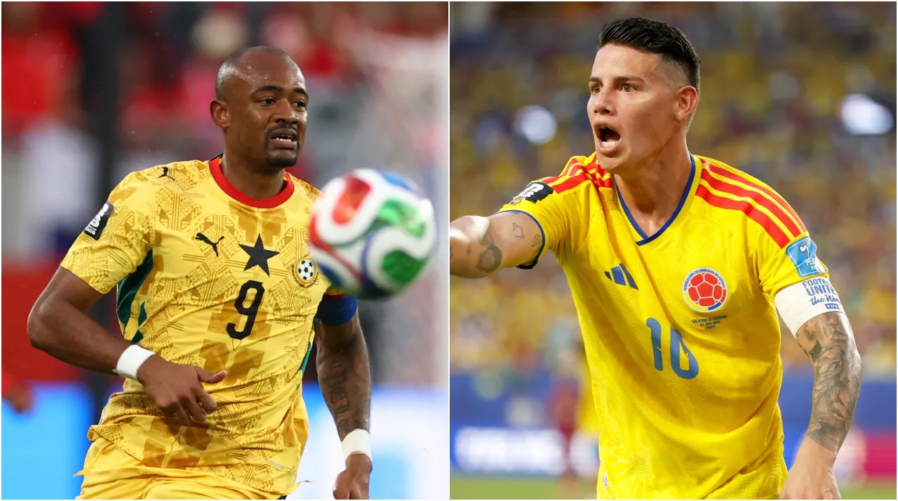 Jordan Ayew y James Rodríguez. (Foto: Getty Images)