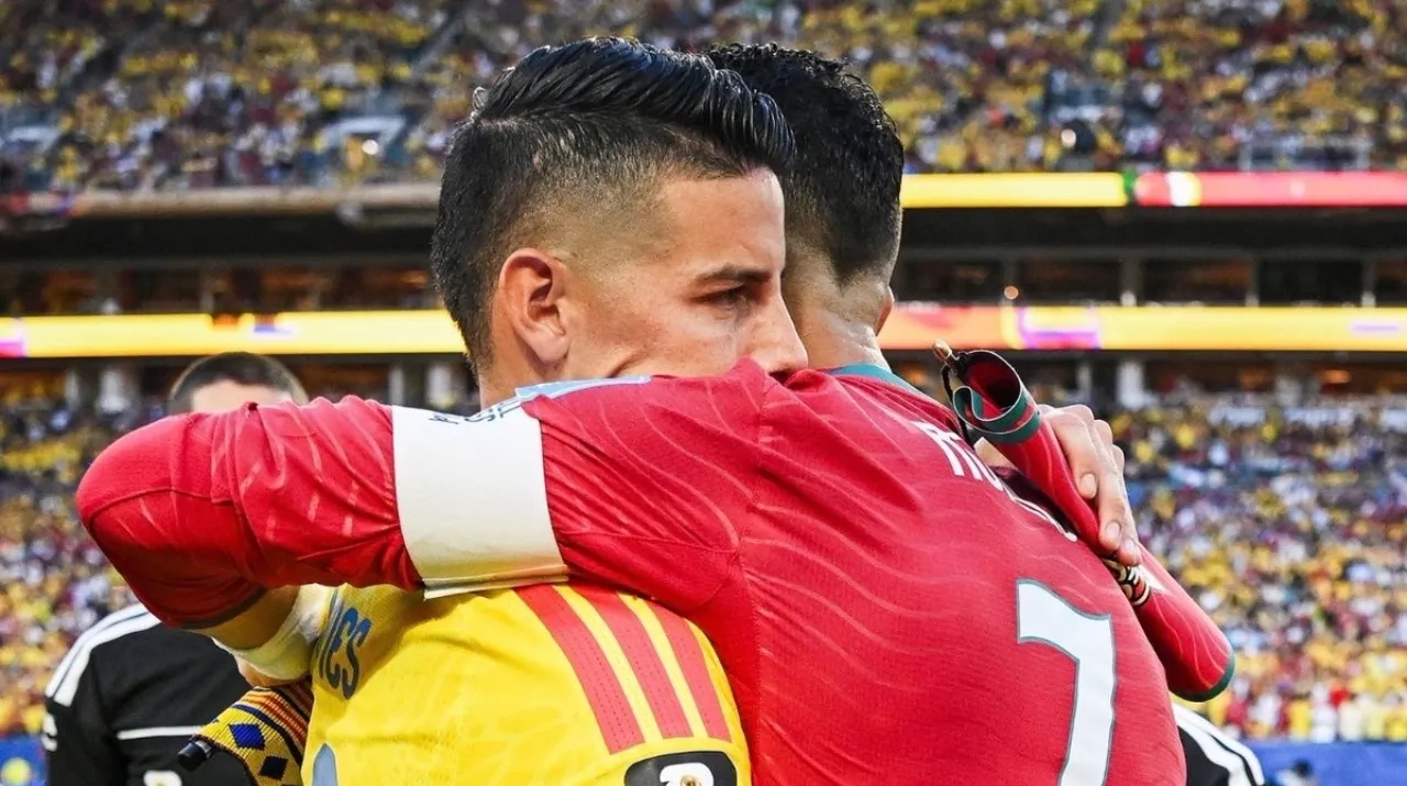 James y Cristiano en Colombia vs. Portugal