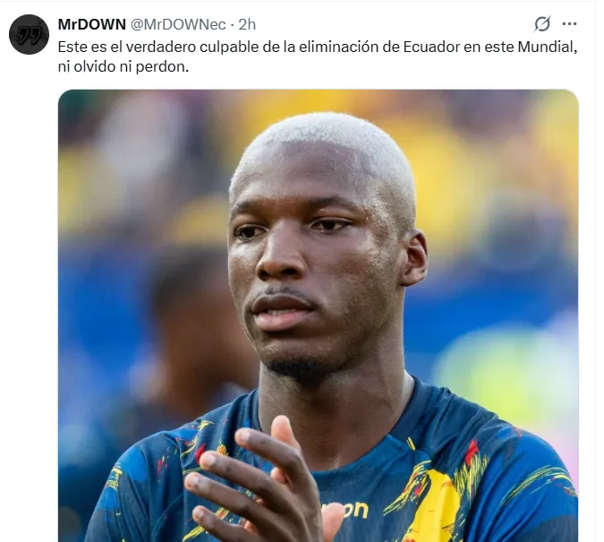 Culpan a Moisés Caicedo de la eliminación de Ecuador. (Foto: Captura de pantalla)