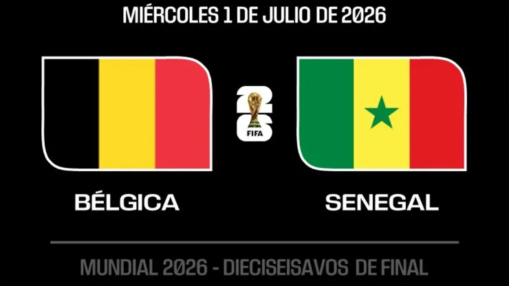Bélgica y Senegal cara a cara este miércoles por los 16avos de final del Mundial 2026.