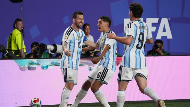 Jugadores de Argentina celebrando.