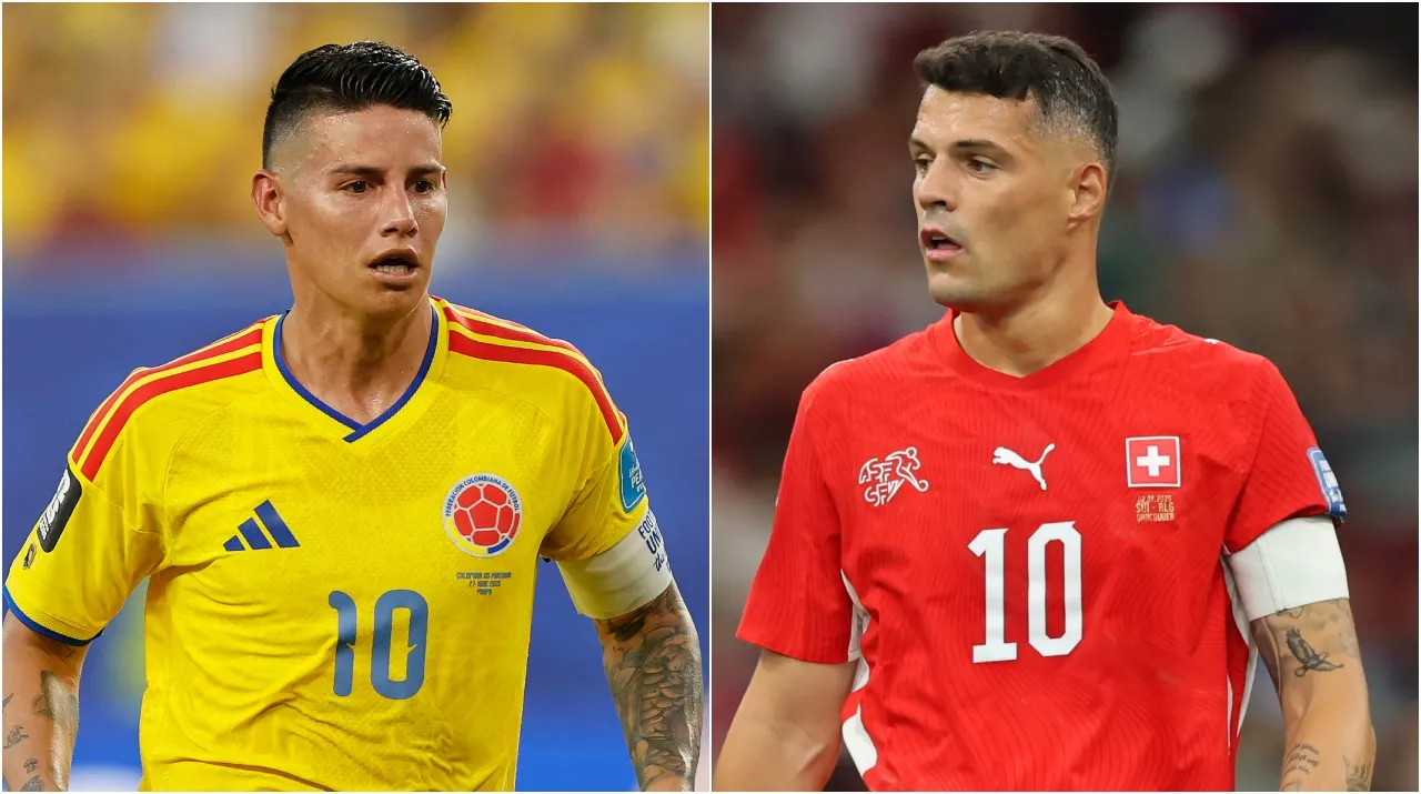 James Rodríguez y Granit Xhaka. (Foto: Getty Images)