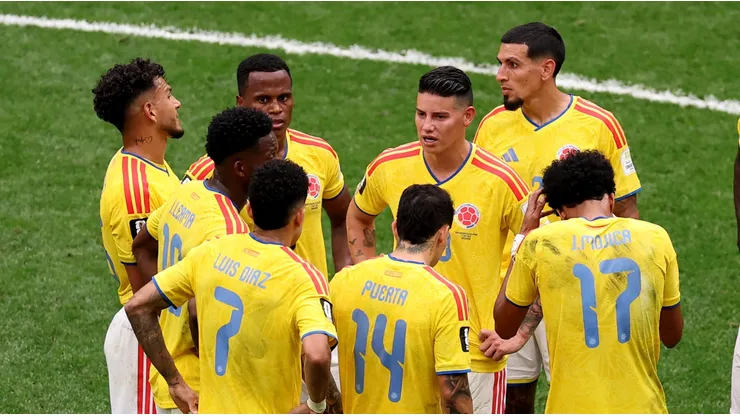 Jugadores de Colombia contra Suiza.
