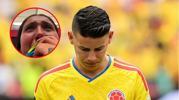 Hija de James Rodríguez rompe en llanto tras la eliminación de Colombia.