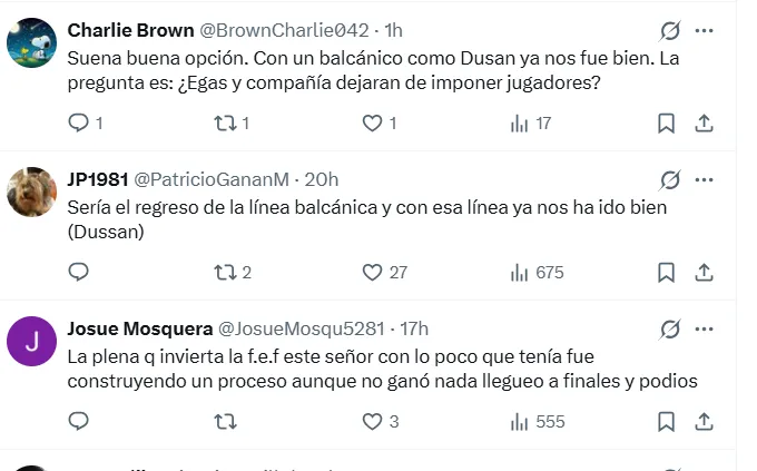Comentarios de hinchas ecuatorianos pidiendo a Dalic. (Captura de pantalla)