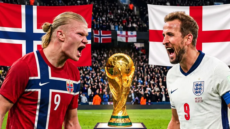 El minuto a minuto de Noruega vs Inglaterra en el Mundial 2026. Imagen generada por IA