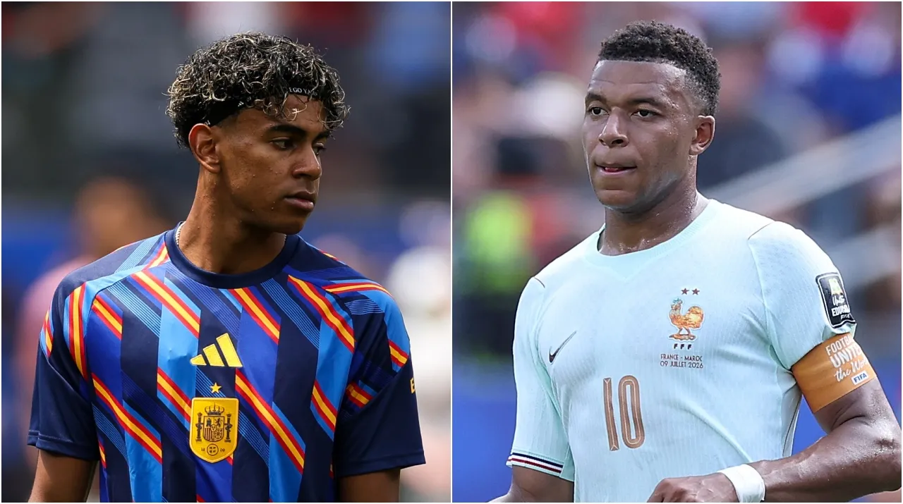Lamine Yamal y Kylian Mbappé. (Foto: Getty Images)