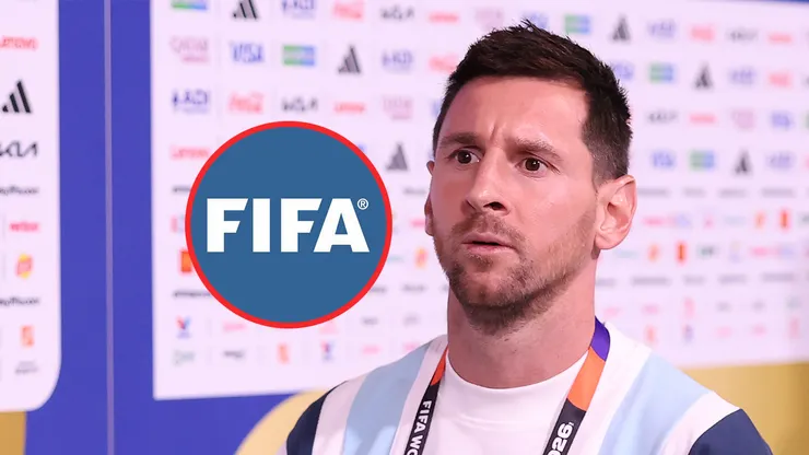 El logo de la FIFA y Lionel Messi.