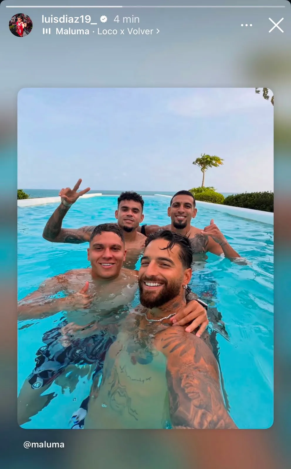 Publicación de Luis Díaz. (Foto: Instagram / @luisdíaz19_)