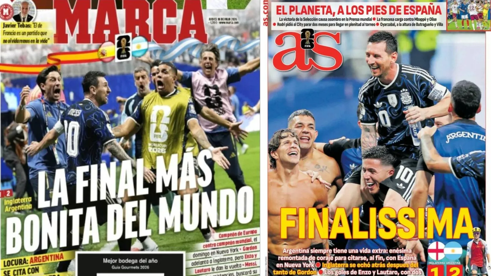 Portadas de MARCA y AS.