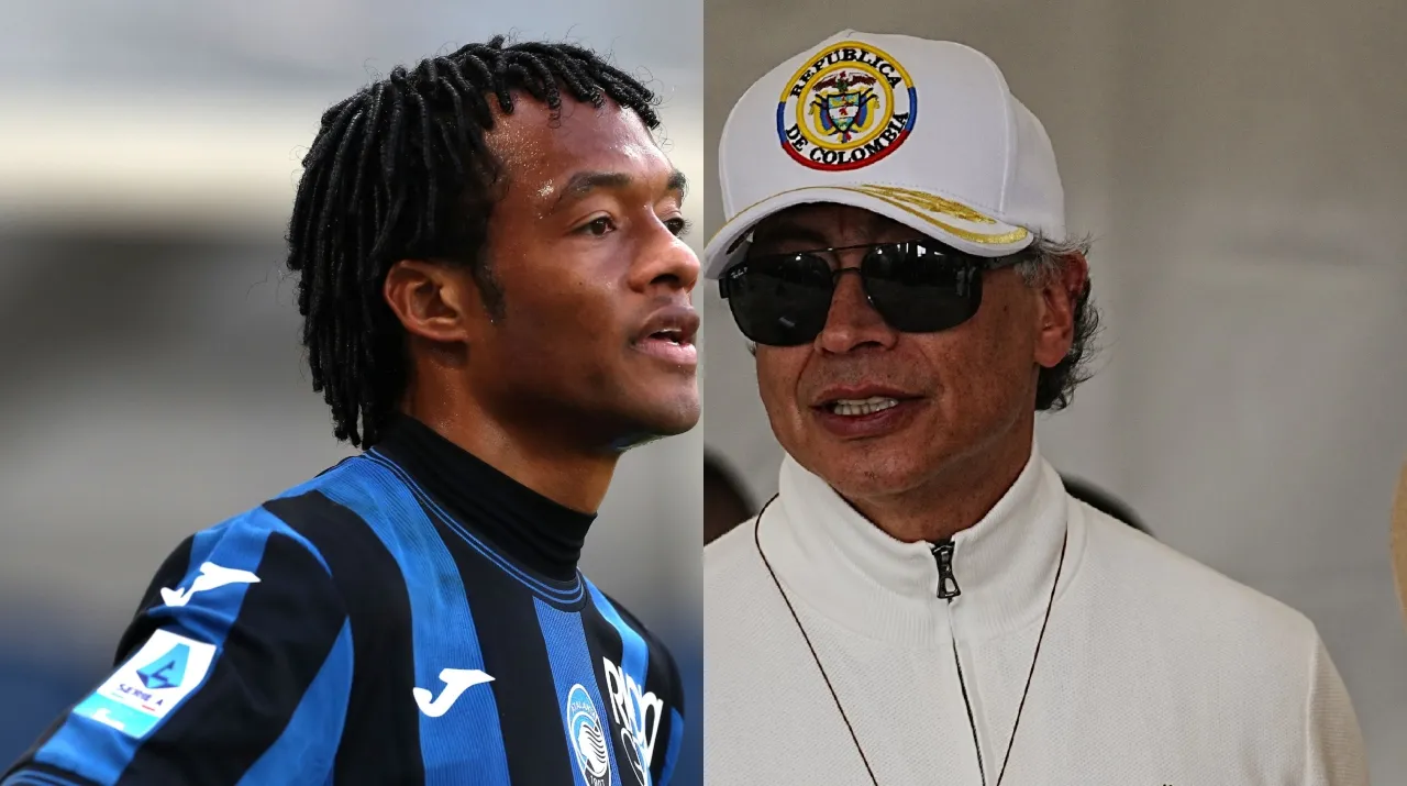 Juan Guillermo Cuadrado y Gustavo Petro