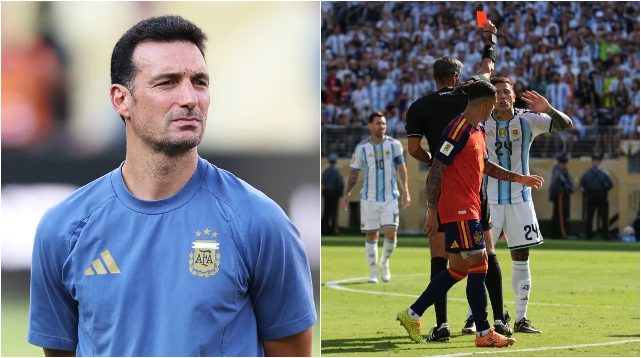 Scaloni habló de la expulsión a Enzo Fernández. (Foto: Getty Images)