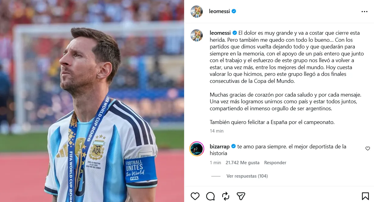 Fuente: @leomessi