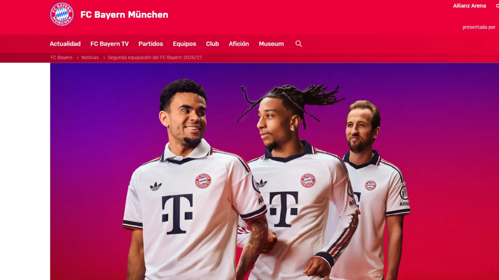 Luis Díaz presentó la nueva camiseta del Bayern Múnich: TW