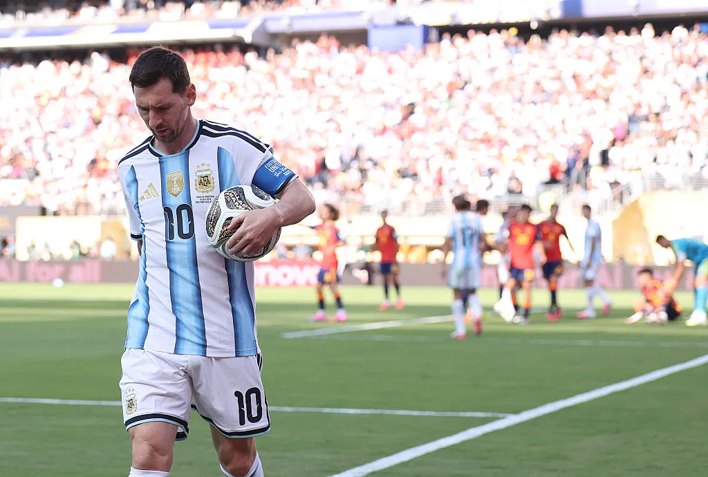 EAST RUTHERFORD, NEW JERSEY – JULY 19: Lionel Messi #10 of Argentina during the FIFA World Cup 2026 Final match between Spain and Argentina at New York New Jersey Stadium on July 19, 2026 in East Rutherford, New Jersey. (Photo by Carl Recine/Getty Images)