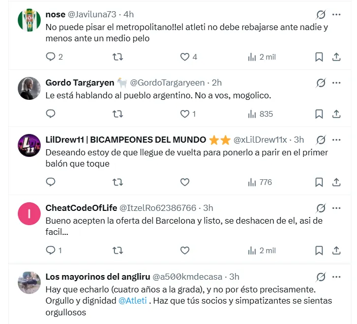 Algunos de los comentarios. (Foto: Captura de pantalla)