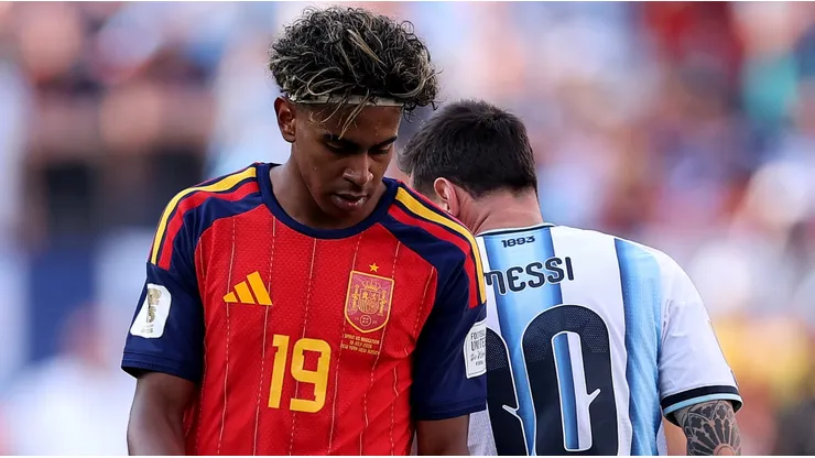 Lamine Yamal y Leo Messi en la final del Mundial.