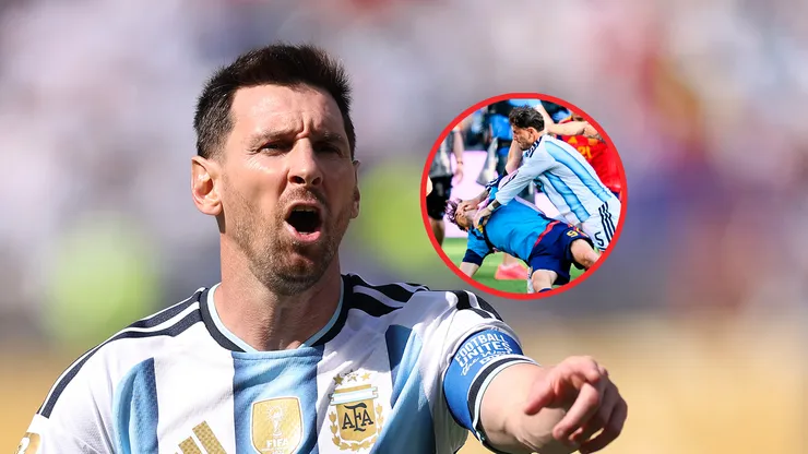 Leo Messi, Gavi y Leandro Paredes.