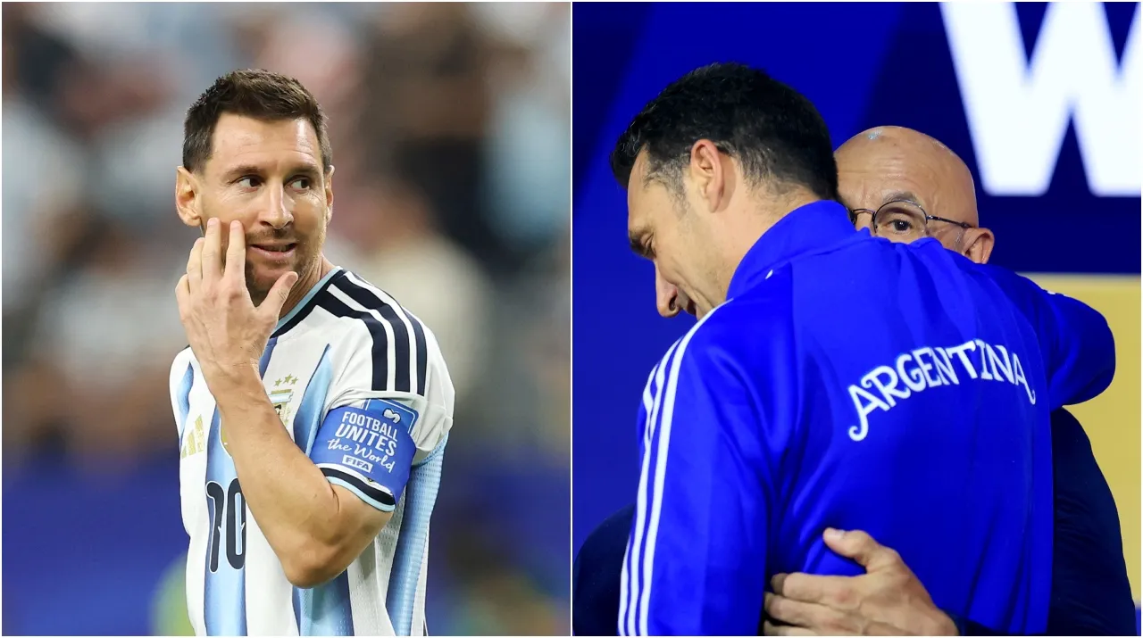 Leo Messi, Lionel Scaloni y Luis de la Fuente. (Foto: Getty Images)