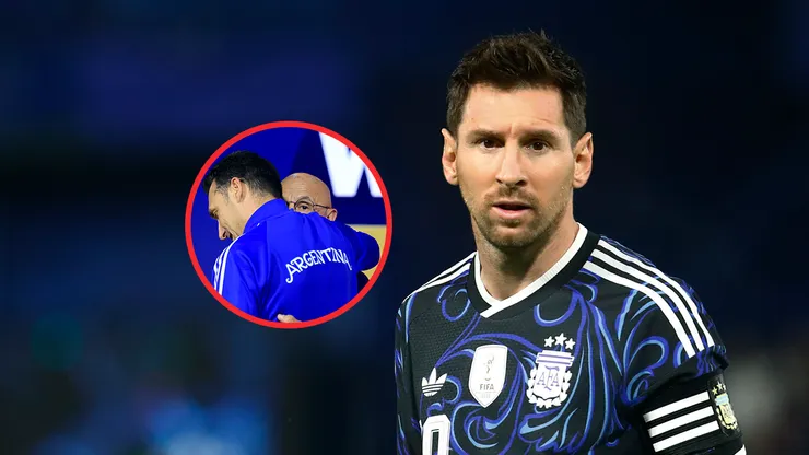 Lionel Scaloni, Luis de la Fuente y Leo Messi.