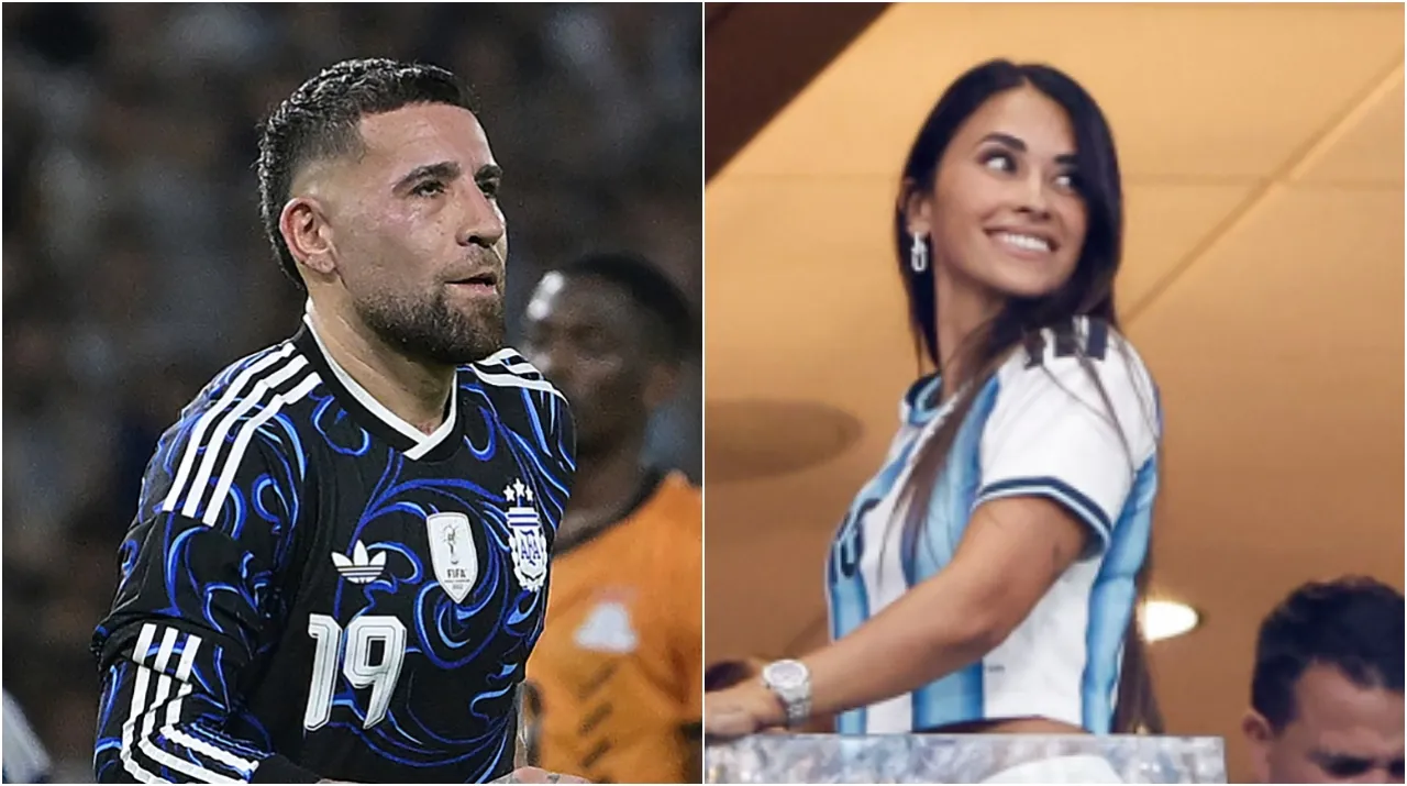 Nicolás Otamendi y Antonela Rocuzzo. (Foto: Getty Images)