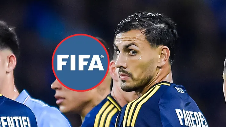 El logo de la FIFA y Leandro Paredes.