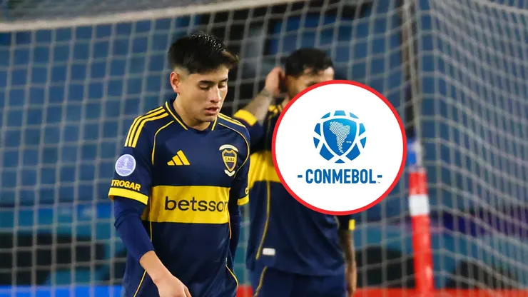 Tomás Aranda y el logo de la Conmebol.
