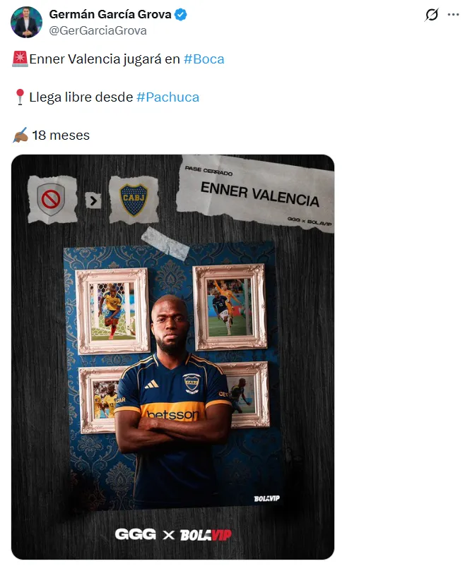 Enner Valencia y un nuevo contrato en Boca. (Foto. Captura de pantalla)