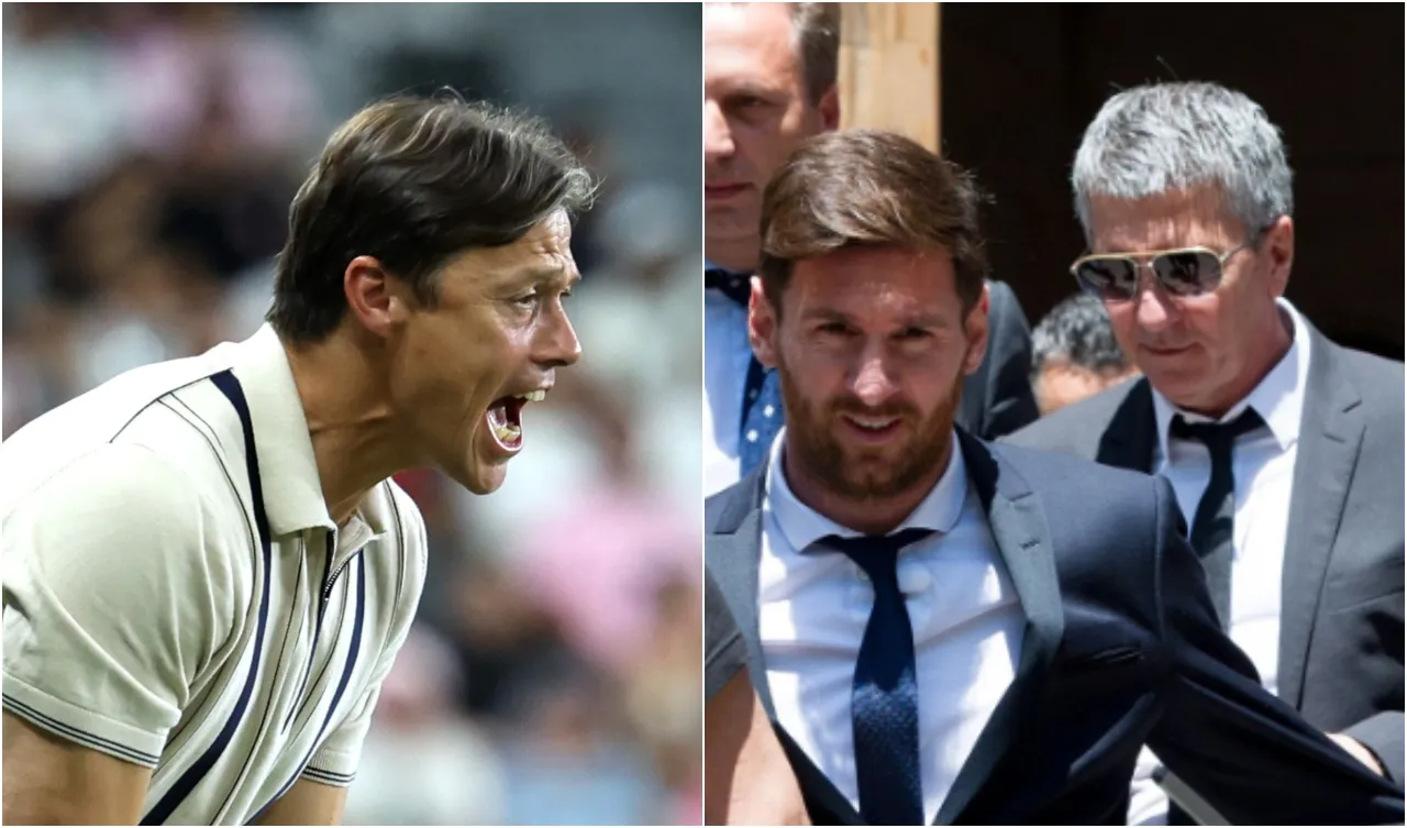 Matías Almeyda Leo y Jorge Messi. (Foto: Getty Images)