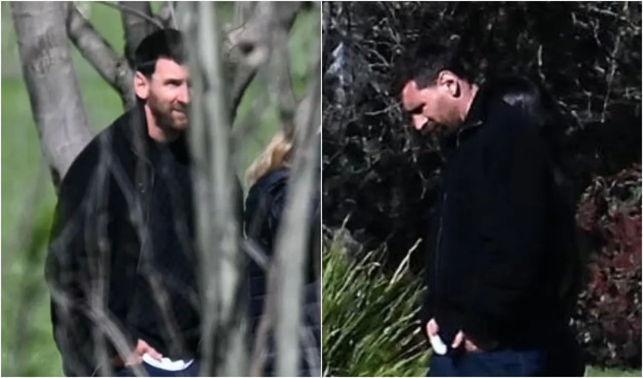 Messi en el funeral de su padre. (Foto: X / @speedlne)