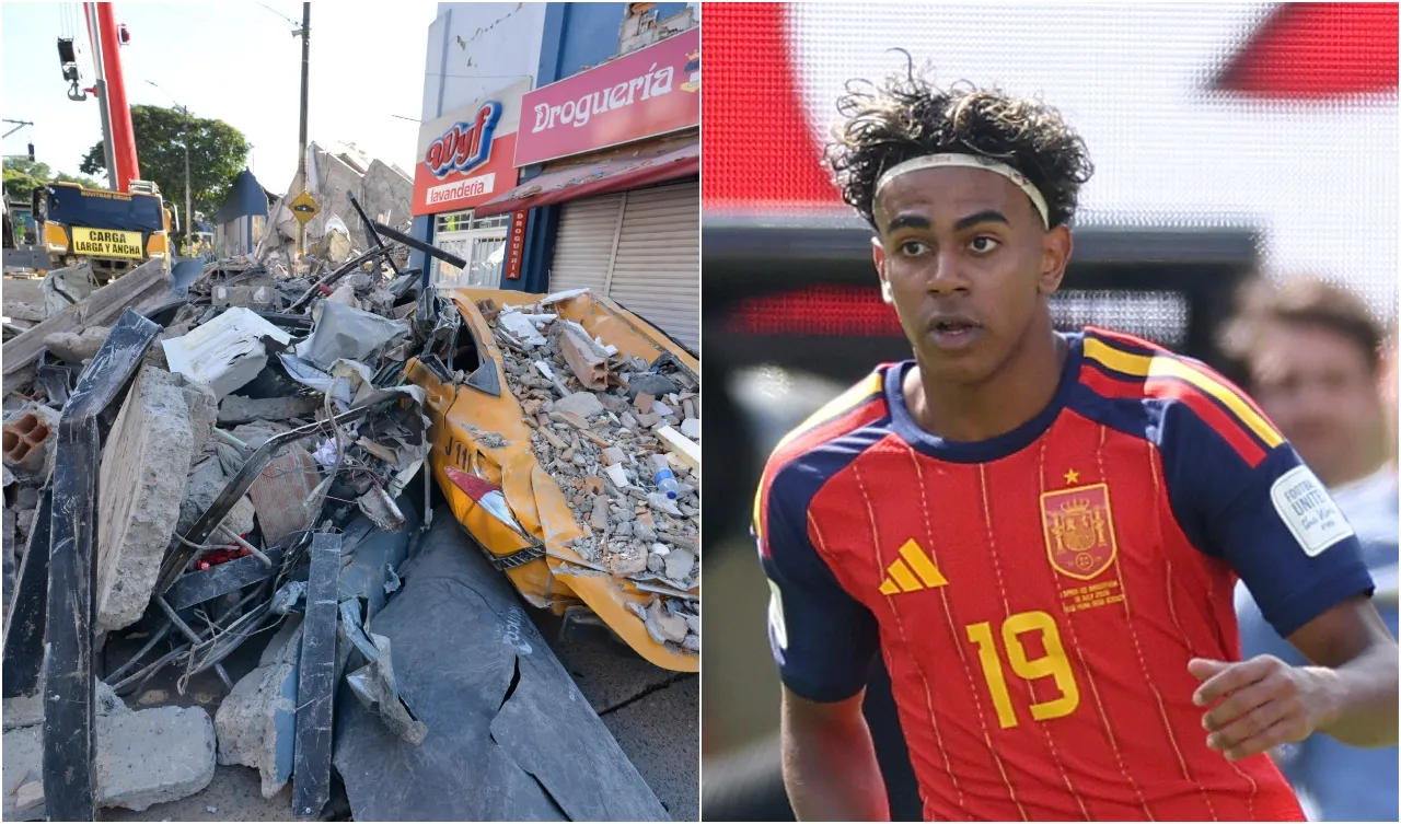 Imagen del terremoto en Colombia y Lamine Yamal. (Foto: Getty Images)