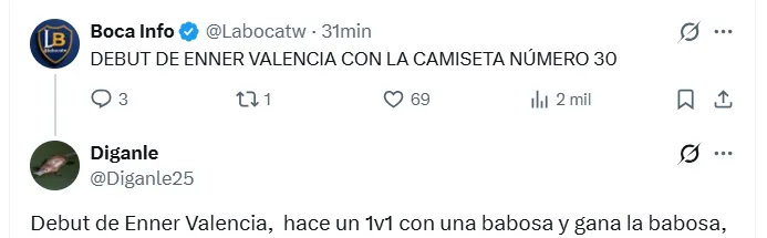 Los comentarios de los hinchas contra Enner Valencia. (Captura de pantalla)