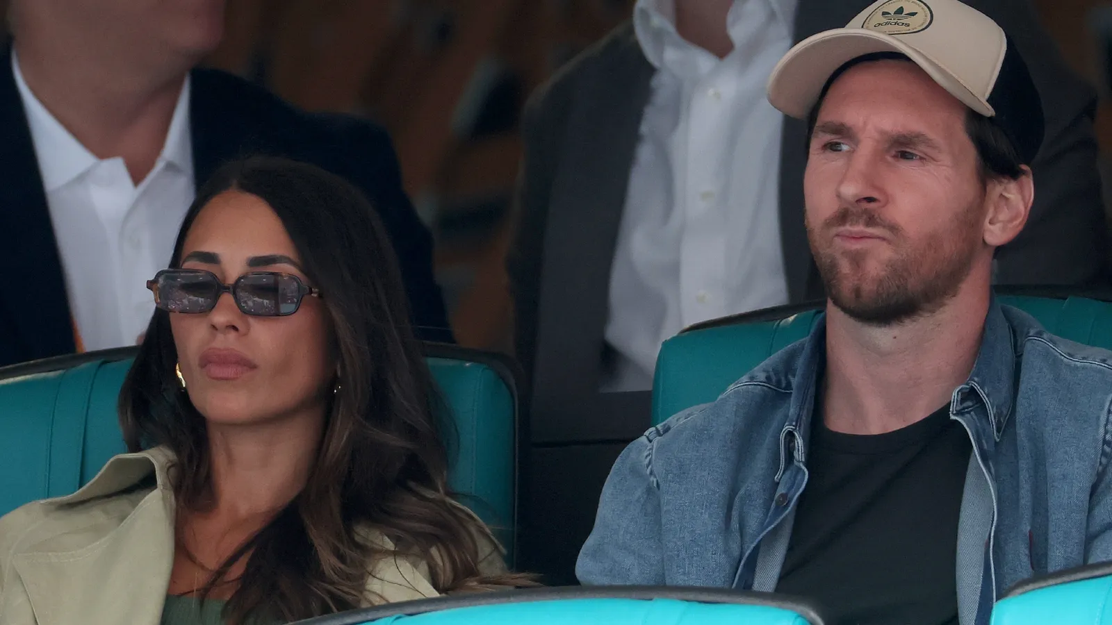 Messi viendo a Djokovic en el Masters 1000 de Miami: GETTY
