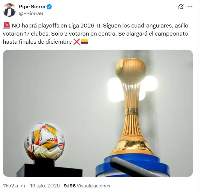 Los cambios de la DIMAYOR en el fútbol colombiano. (Foto: Captura de pantalla)