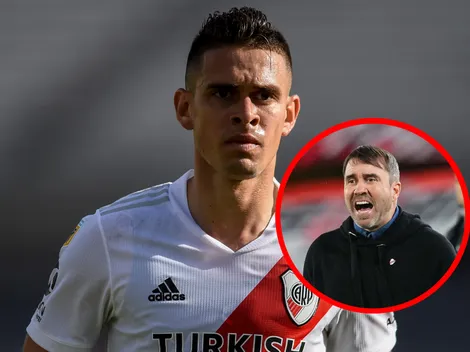 El tenso momentro entre Santos Borré y ‘Chacho’ Coudet en pleno partido: “Cerrá el c…”