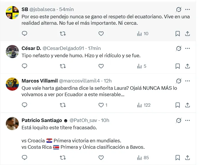 Cuestionamientos a Beccacece. (Captura de pantalla)