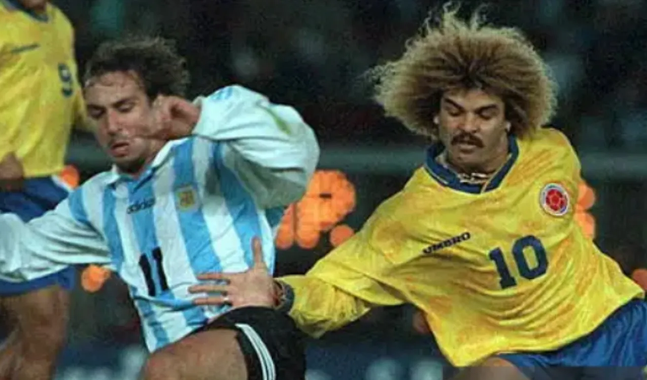 Valderrama en Argentina vs. Colombia. (Foto: Getty)