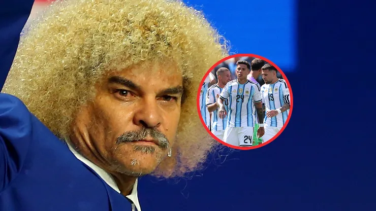 El Pibe Valderrama y jugadores de la Selección Argentina.